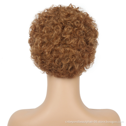Short Human Hair Wig new Pixie Cut full machine wig For Black Women human hair Pixie curly wig